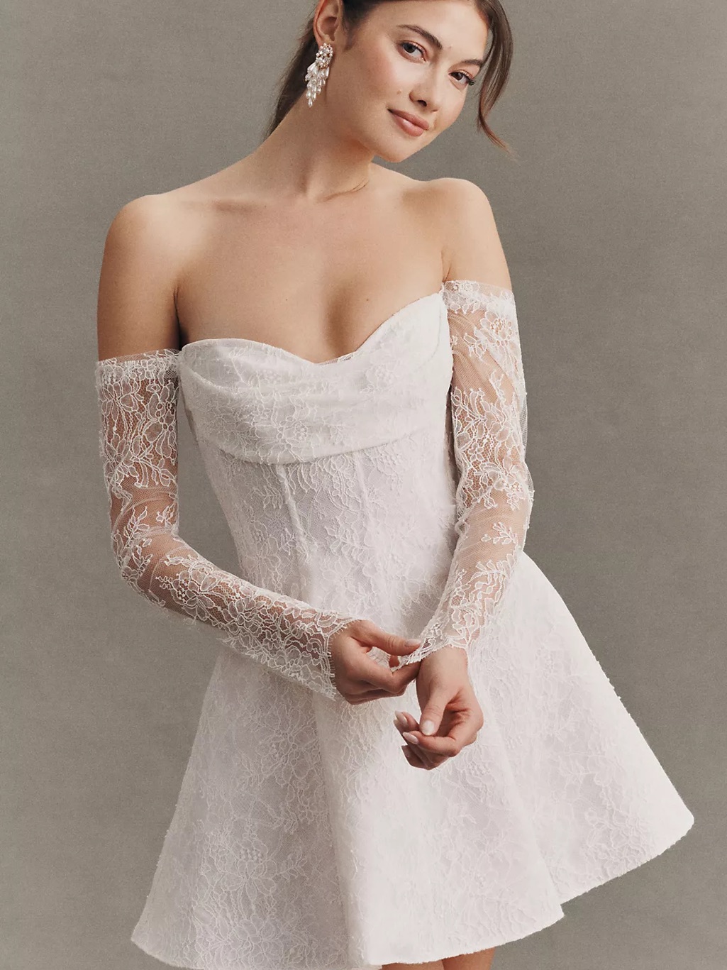 Jenny Yoo Dixie Lace Corset Mini Dress Size 0